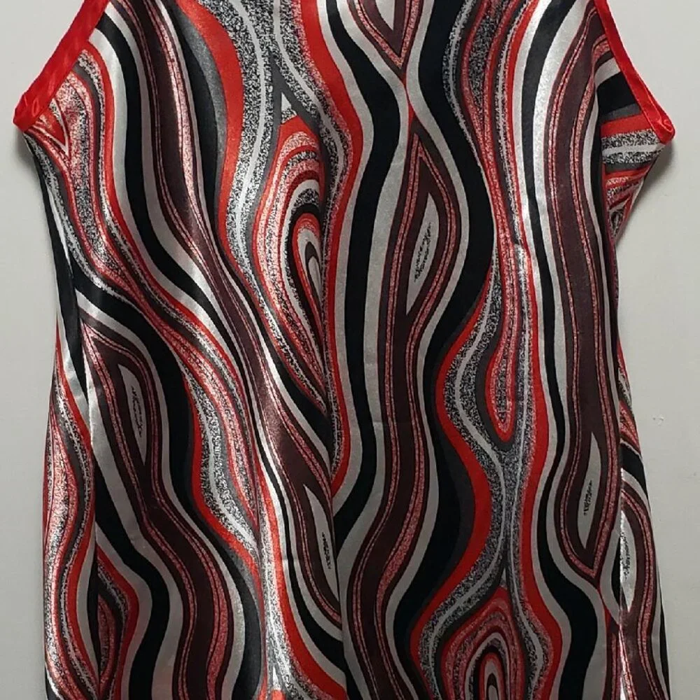 DO NOT DISTURB RED BLACK GRAY ABSTRACT CAMISOLE SIZE LARGE - Picture 4 of 4